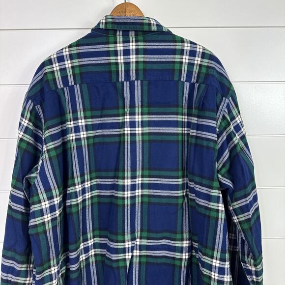 LL Bean Fleece Lined Flannel Plaid Button Front Shirt Multicolored sz XL Tall - Picture 7 of 7